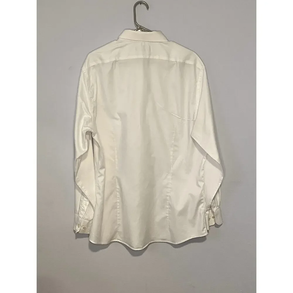 White Banana Republic Athletic-Fit Button-Down Dress‎ Shirt - (Men's L)